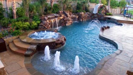 Combination of Fountains and Swimming Pools